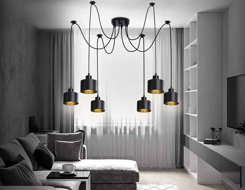 TR8132/6 BK черный E27*6 max 40W D700*800