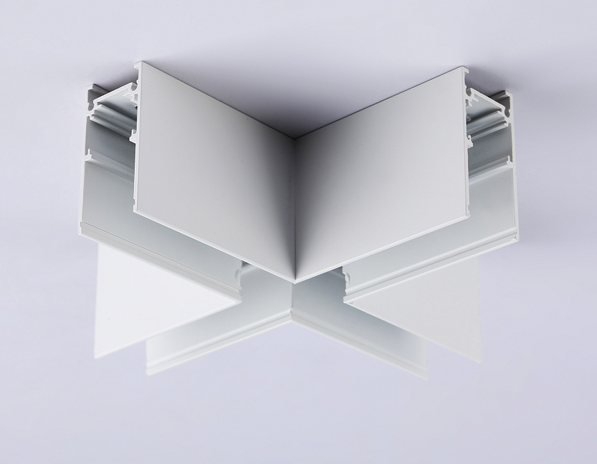 GL3375 WH белый коннектор X-образный для накладного шинопровода 170*170*53.7