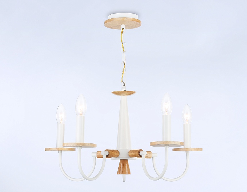 TR9592/5 WH/LW белый/светлое дерево E14/5 max 40W D555*660