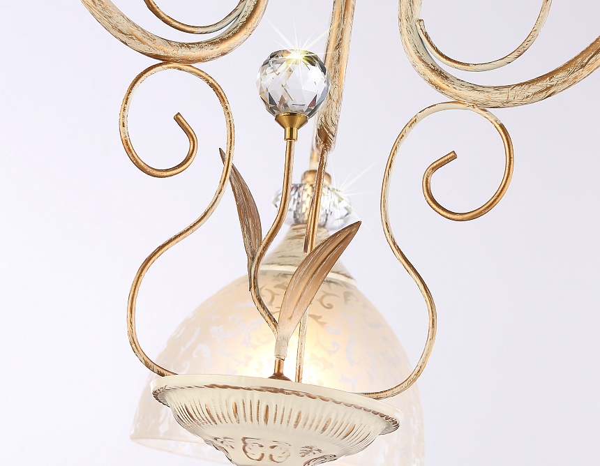 TR3055/3 BG/GD/FR бежевый/золото/белый матовый E27/3 max 40W D600*380