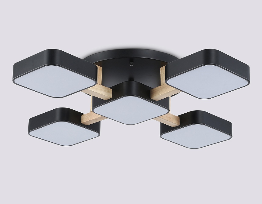 FL4883/5 BK/WD черный/дерево 90W 3000-6000K 675*675*110 (без ПДУ)