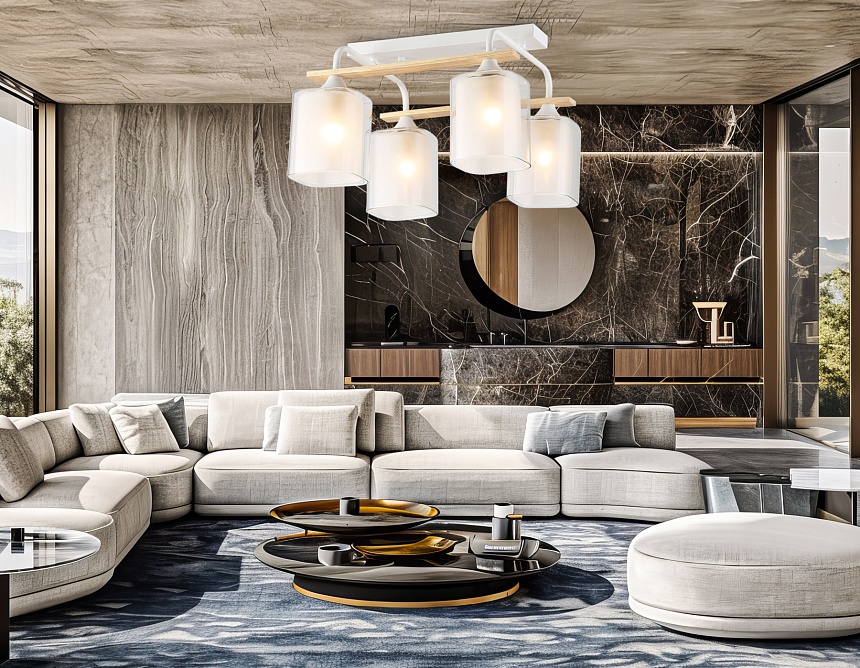 TR3033246/4 WH/WD белый/дерево E27/4 max 60W 340*340*245