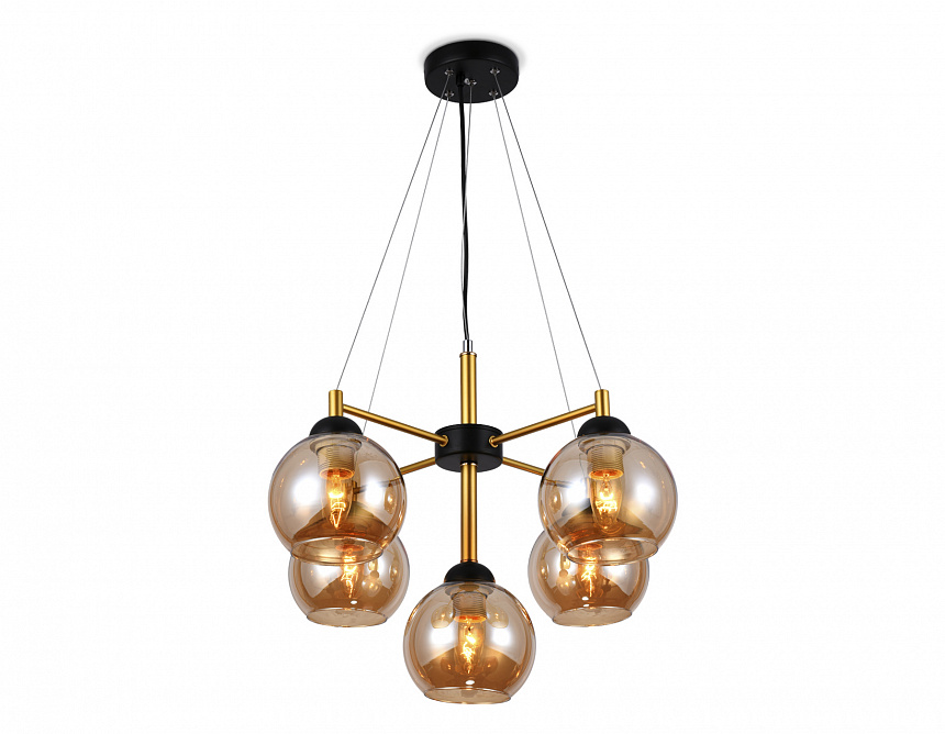 TR9026/5 BK/TI черный/янтарь E27 max 40W D580*600