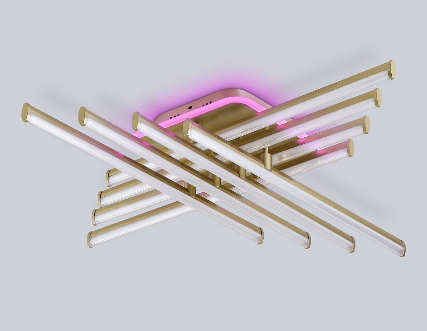 FL6263 GD золото 115W 3000K-6400K+RGB 810*810*130 (ПДУ ИК) FL6263 GD золото 115W 3000K-6400K+RGB 810*810*130 (ПДУ ИК)