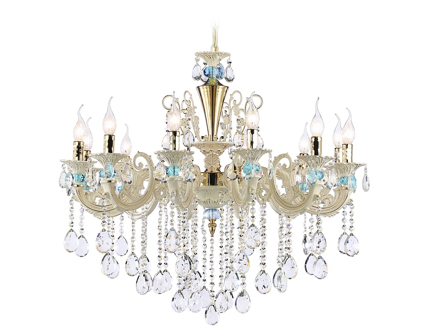 TR4929/12 GD/WH/CL золото/белый/прозрачный E14*12 max 40W D910*680