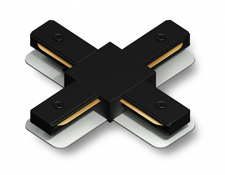 GL7172 BK черный коннектор Х-образный для однофазного шинопровода Standard 220V 105*105*20