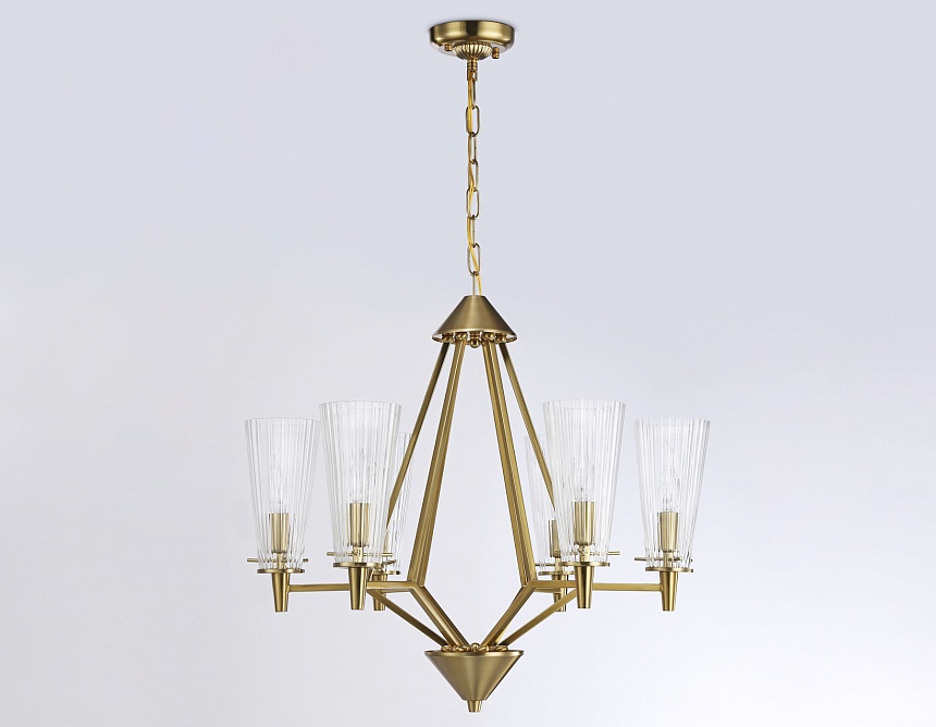 TR3231/6 BS/FR латунь/белый матовый E14*6 max 40W D610*585