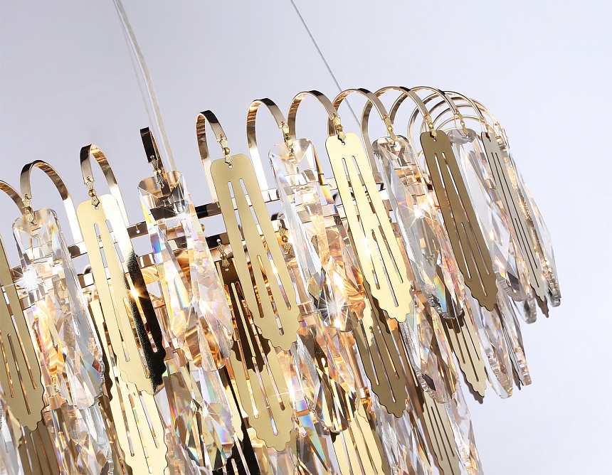 TR5256/8 SGD/CL золото/прозрачный E27*8 max 40W D500*350