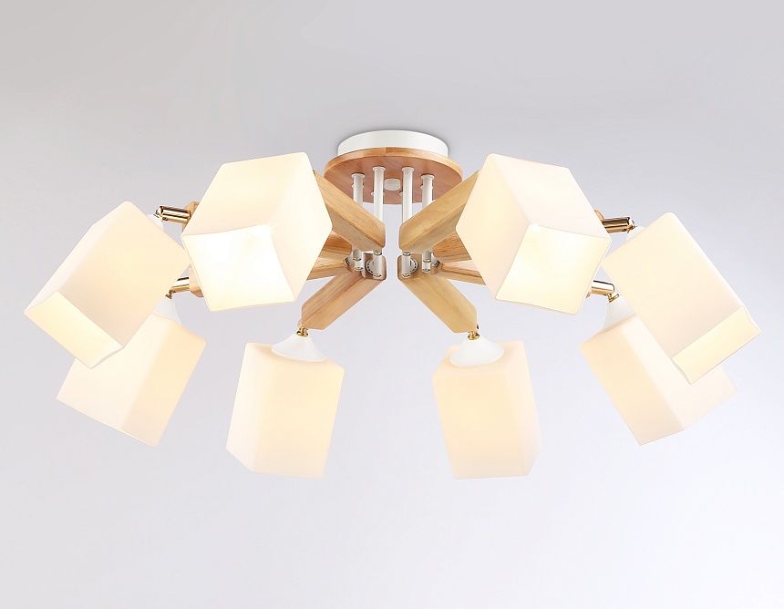 TR9522/8 WH/GD/FR белый/золото/белый матовый E27*8 max 40W D790*260