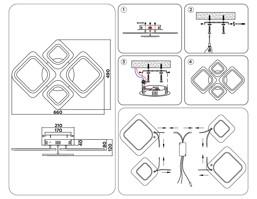 FA4382/4 WH белый 4200K/3000K+6400K/6400K+3000K 59W 660*490*120 (ПДУ ИК)