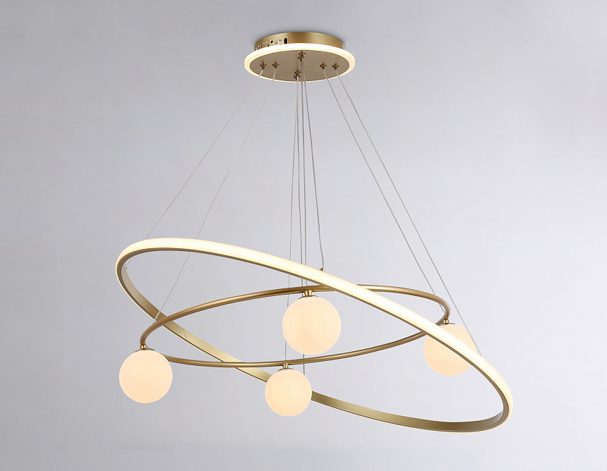 FL66328/1+4 GD золото 92W 3000K-6400K+G9/4 D800/600*1200 (ПДУ ИК)