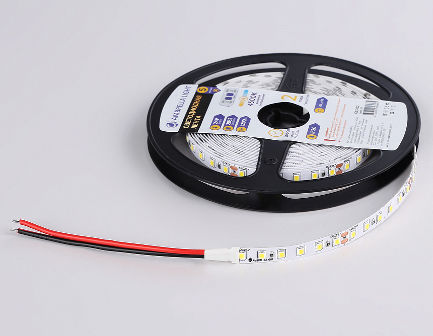 GS3102 2835 120Led/ 10W m/ 24V IP20 4500K/ 5000*8*1.2mm (2 конт.) GS3102 2835 120Led/ 10W m/ 24V IP20 4500K/ 5000*8*1.2mm (2 конт.)