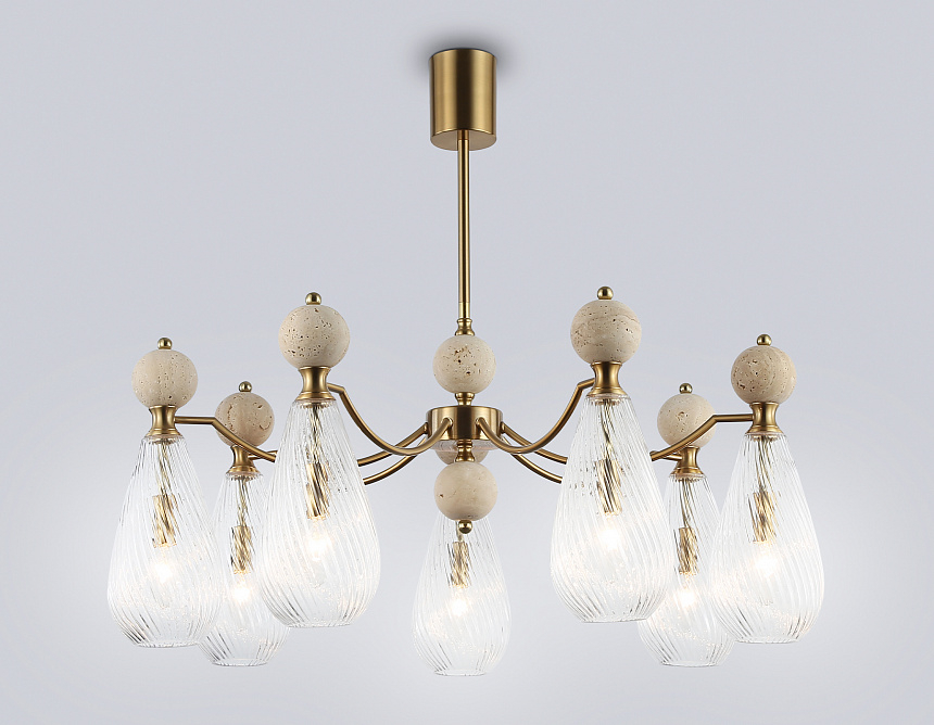 LH53287/7 BS/CL латунь/прозрачный E14*7 max 40W D815*900