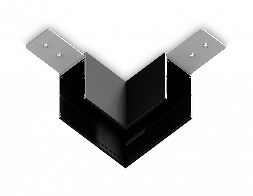 GL1032 BK черный коннектор угловой для накладного шинопровода Magnetic 220V 80*80*52
