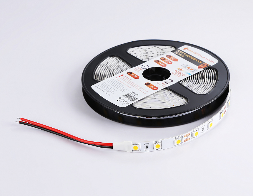 GS2001 5050 60Led/ 14.4W m/ 12V IP20 3000K/ 5000*10*1.87mm (2 конт.) GS2001 5050 60Led/ 14.4W m/ 12V IP20 3000K/ 5000*10*1.87mm (2 конт.)