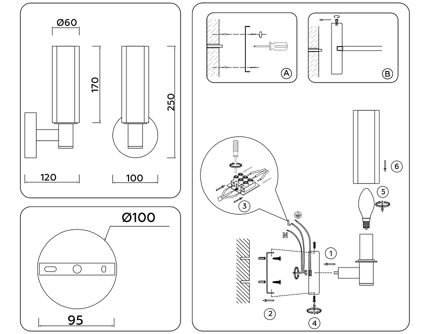 LH55507 SN/BK/CL сатин никель/черный/прозрачный E14 max 40W 120*100*250 LH55507 SN/BK/CL сатин никель/черный/прозрачный E14 max 40W 120*100*250