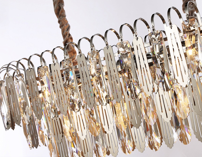 TR5259/10 CH/CL хром/прозрачный E27*10 max 40W 800*300*270