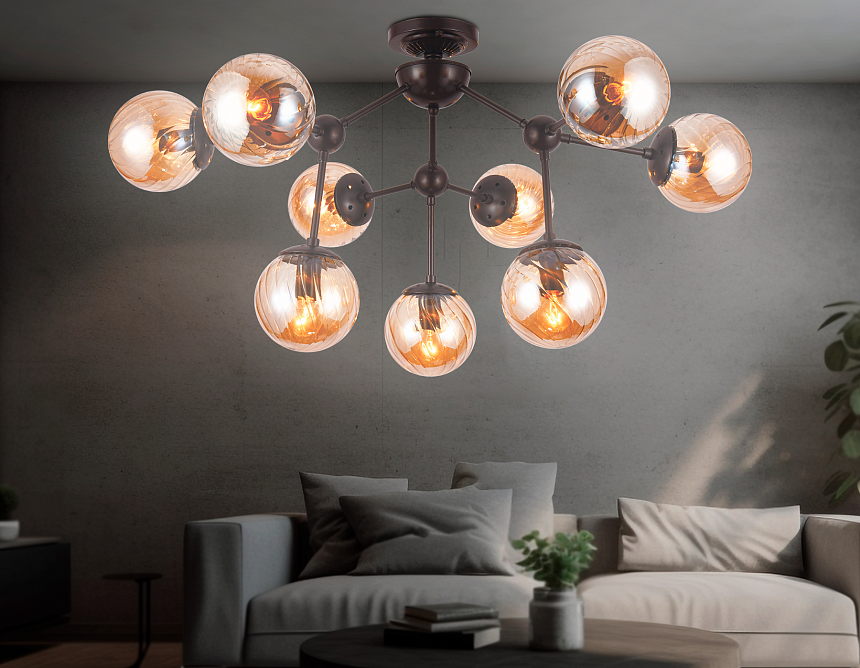 TR9018/9 DCF/TI темный кофе/янтарь E14 max 40W D830*440