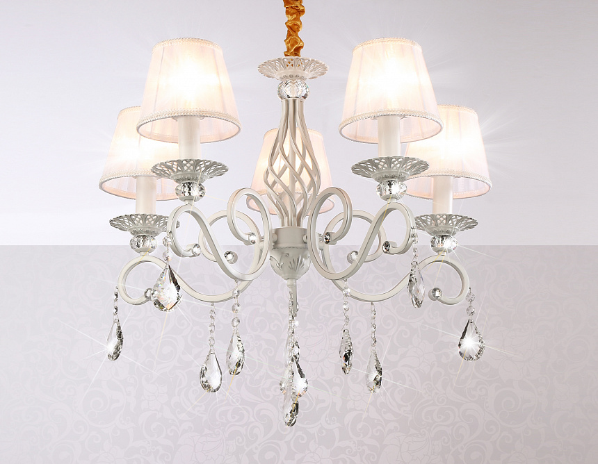 TR4547/5 WH/SL белый/серебро E14/5 max 40W D565*500