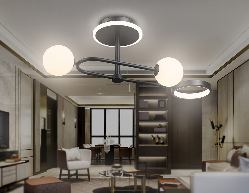 FL66223/3 BK черный 29W 3000K-6400K+G9/2 630*230*240 (ПДУ ИК)