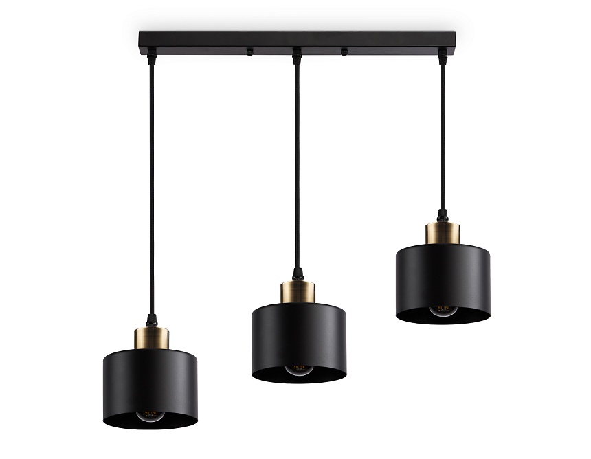 TR8118/3 BK/BS черный/латунь E27*3 max 40W 580*120*970