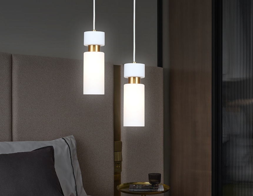 LH56122 BS/FR латунь/белый матовый E14 max 40W D65*1500