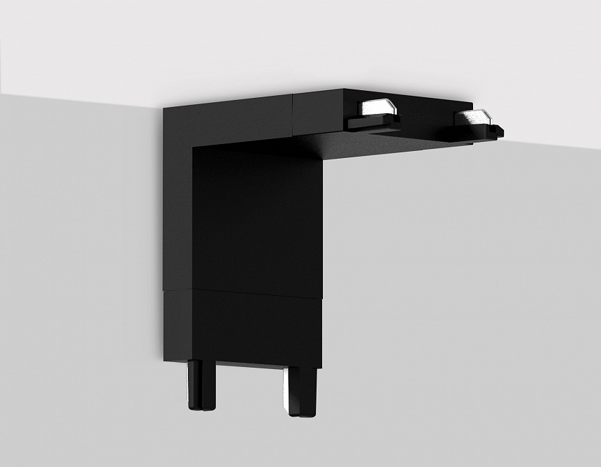 GV1104 BK черный коннектор угловой настенно-потолочный для накладного шинопровода IP20 48V 26*26*6