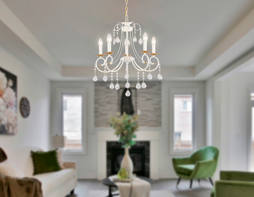 TR4916/5 WH/GD белый/золото E14/5 max 40W D550*860