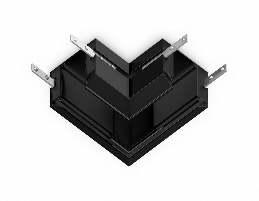 GL1043 BK черный коннектор угловой для корпуса в натяжной потолок Magnetic 220V 100*100*61
