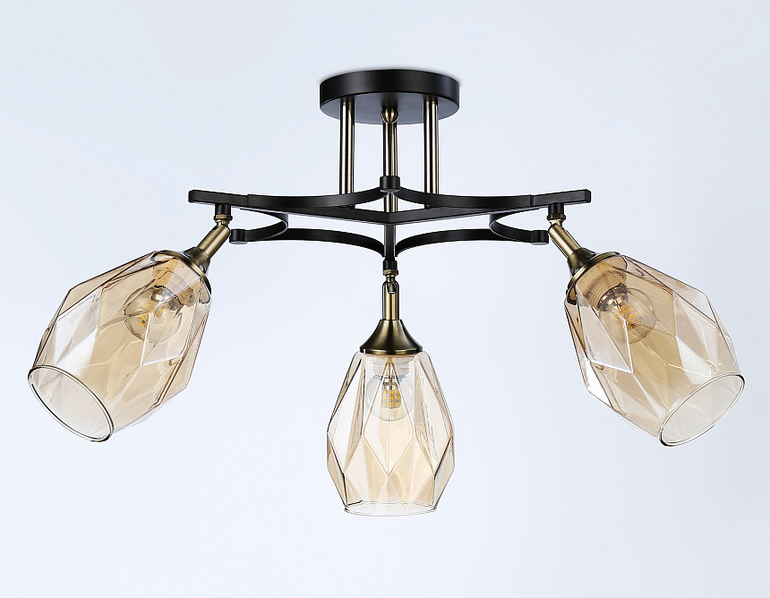 TR303033/3 SB/BK/TI  бронза/черный/янтарь E27/3 max 40W D680*280