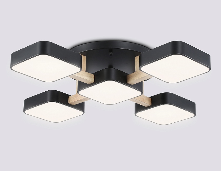 FL4883/5 BK/WD черный/дерево 90W 3000-6000K 675*675*110 (без ПДУ)