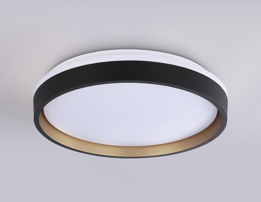 FZ604 BK/GD черный/золото IP20 46W 3000K-6500K+RGB D390*80 (ПДУ ИК)