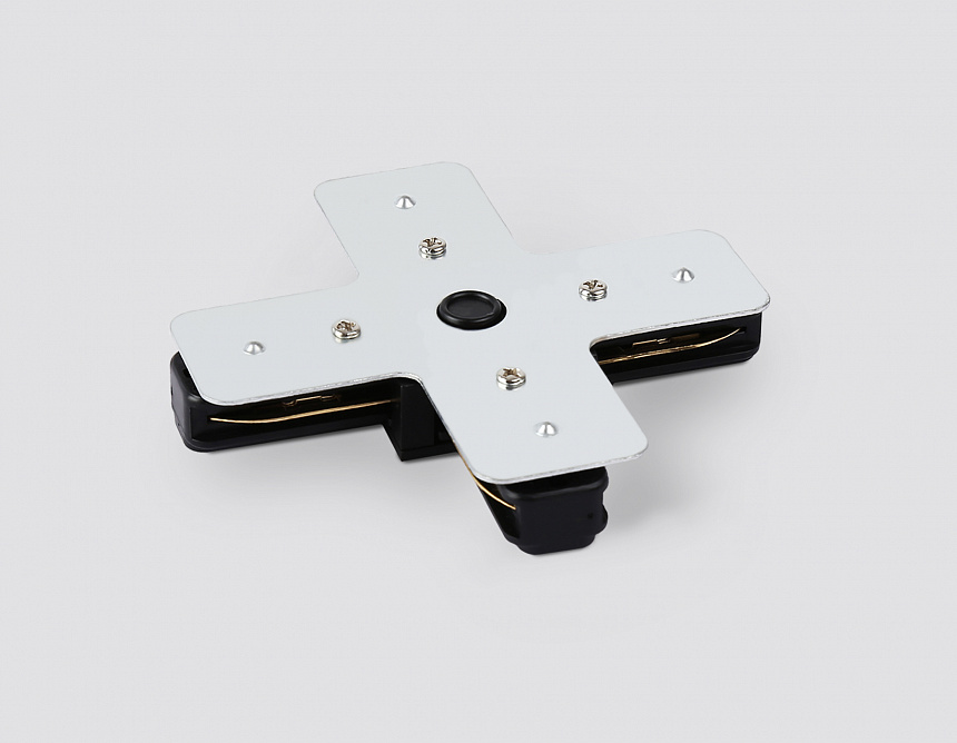 GL7172 BK черный коннектор Х-образный для однофазного шинопровода Standard 220V 105*105*20