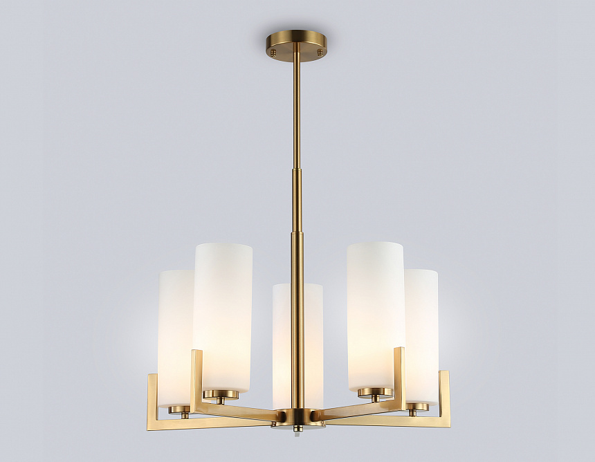 LH56063/5 BS/WH латунь/белый E27*5 max 60W D600*750