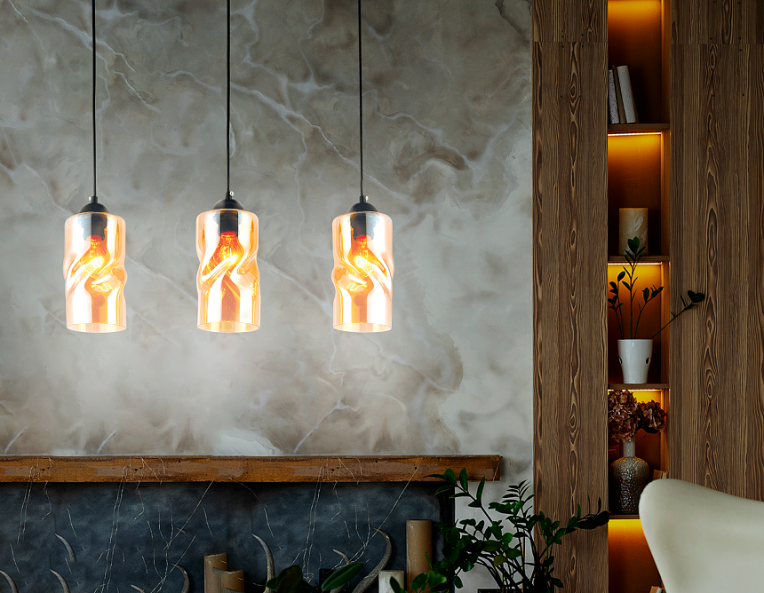 TR3556/3 BK/TI черный/янтарь E27 max 40W 570*110*1200