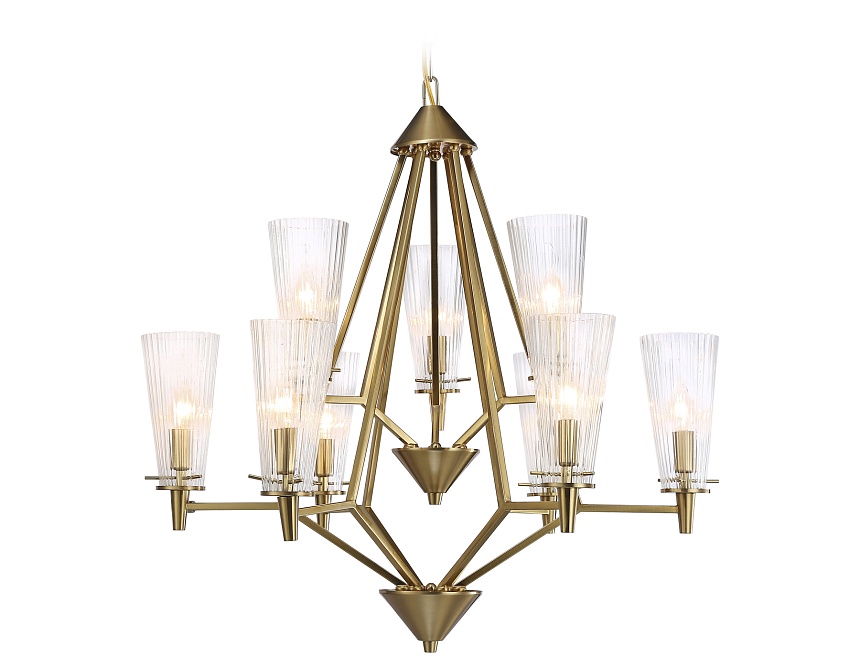 TR3233/6+3 BS/FR латунь/белый матовый E14*9 max 40W D730*720