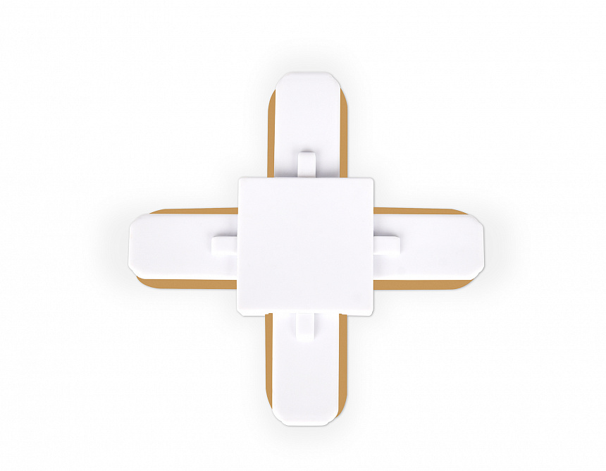 GL7082 WH белый коннектор Х-образный однофазный для соединения трековых шинопроводов