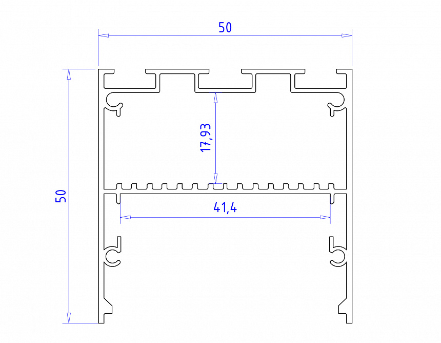 GP3100BK черный 2000*50*50