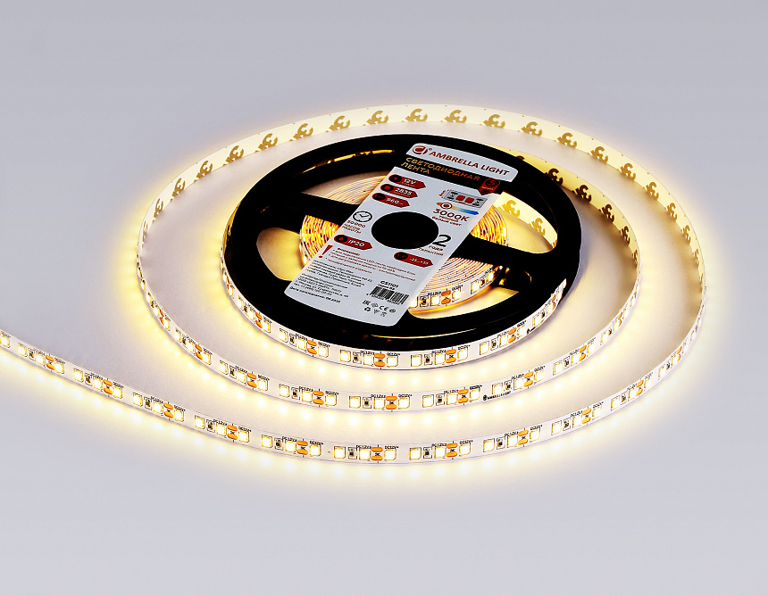 GS1101 2835 120Led/ 9.6W m/ 12V IP20 3000K/ 5000*8*1.2mm (2 конт.) GS1101 2835 120Led/ 9.6W m/ 12V IP20 3000K/ 5000*8*1.2mm (2 конт.)