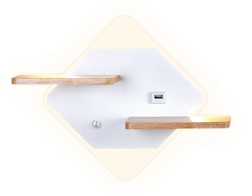 FW100 WH/WD белое/дерево LED 3000K/4200K/6400K 12W 340*250*105