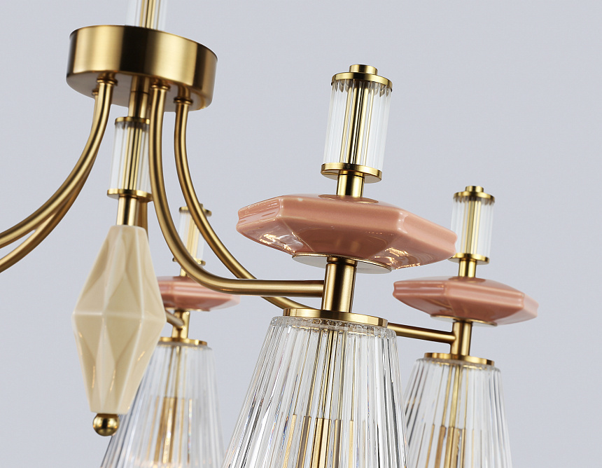 LH53183/5 BS/CL латунь/прозрачный E14*5 max 40W D650*1010