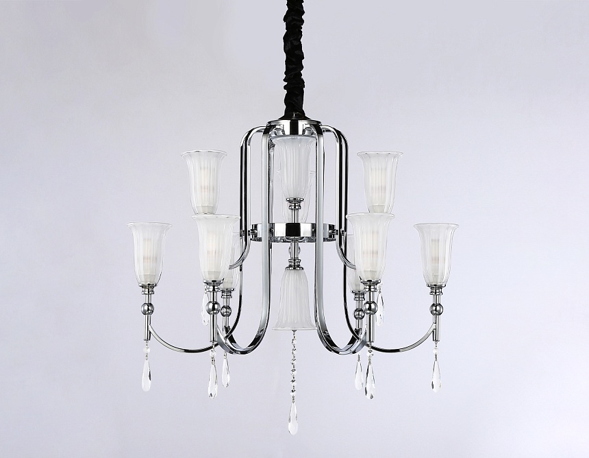 TR3249/9 CH/FR хром/белый матовый E14*9 max 40W D735*720