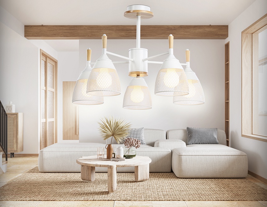 TR8012/5 WH белый E27*5 max 40W D600*385