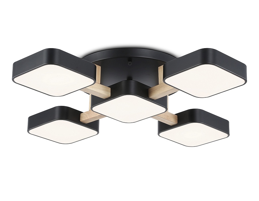 FL4883/5 BK/WD черный/дерево 90W 3000-6000K 675*675*110 (без ПДУ)