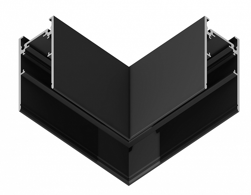 GL3372 BK черный коннектор угловой для накладного шинопровода 85*85*H53.7