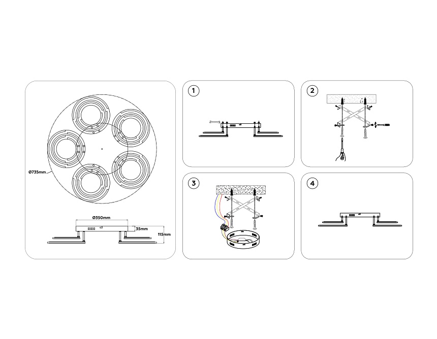 FA8944/5+5 WH белый 132W 3000-6000K D735*115 (ПДУ ИК)