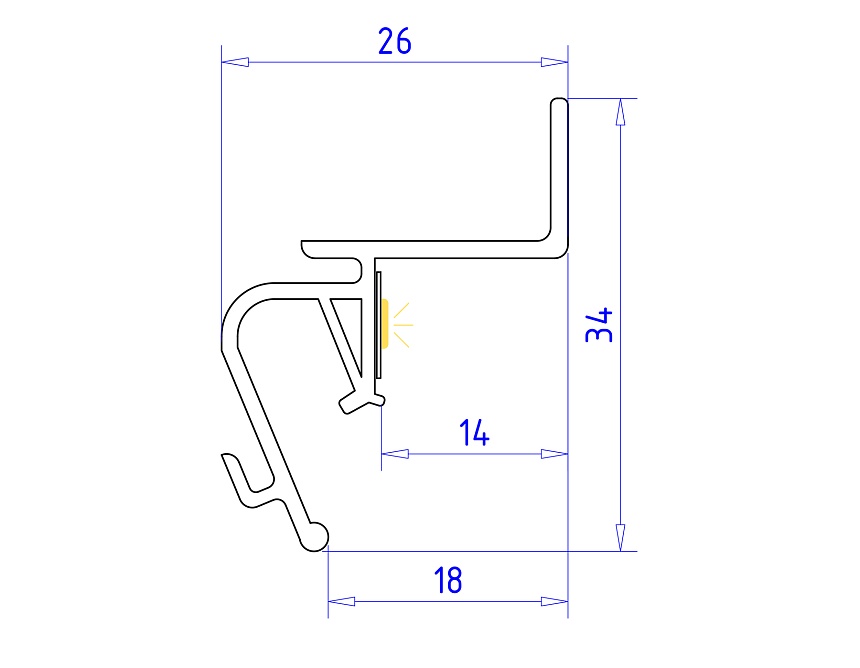 GP4100BK черный 2000*26*34