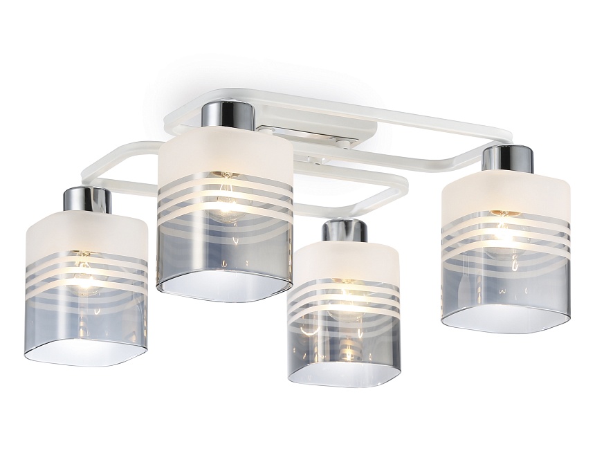 TR303205/4 WH/CH/SM/FR белый/хром/дымчатый/белый матовый E27*4 max 60W 370*370*200 TR303205/4 WH/CH/SM/FR белый/хром/дымчатый/белый матовый E27*4 max 60W 370*370*200