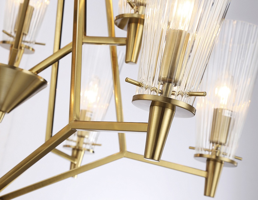 TR3233/6+3 BS/FR латунь/белый матовый E14*9 max 40W D730*720