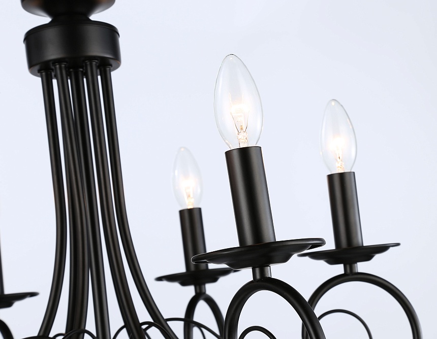 TR9612/6 BK черный E14/6 max 40W D560*650